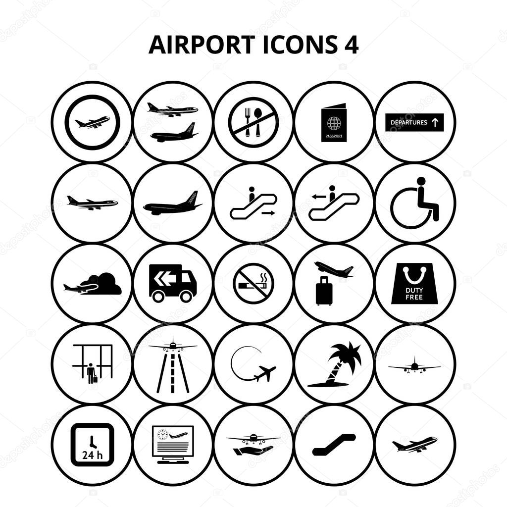 set of airport icons