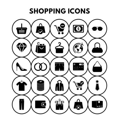 alışveriş simgeleri ayarlandı 