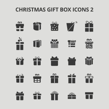 Noel hediye kutusu simge kümesi