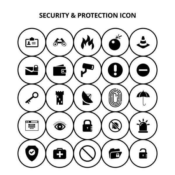 набор значков безопасности и защиты
