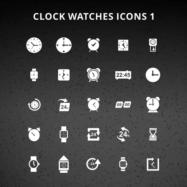 Conjunto de relojes reloj iconos — Archivo Imágenes Vectoriales