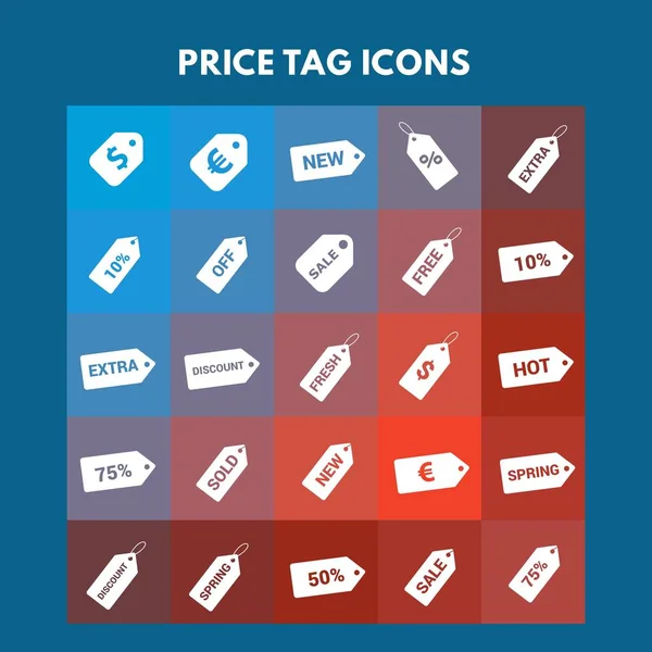 Conjunto de iconos de etiqueta de precio — Vector de stock