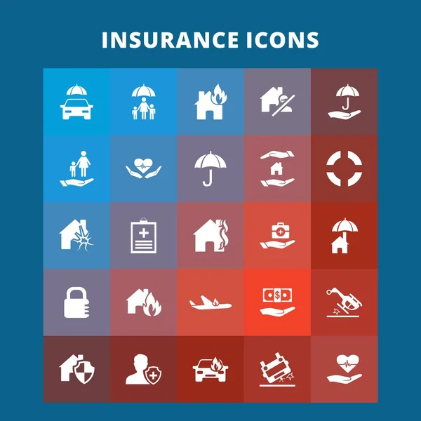 Conjunto de iconos de seguros — Vector de stock