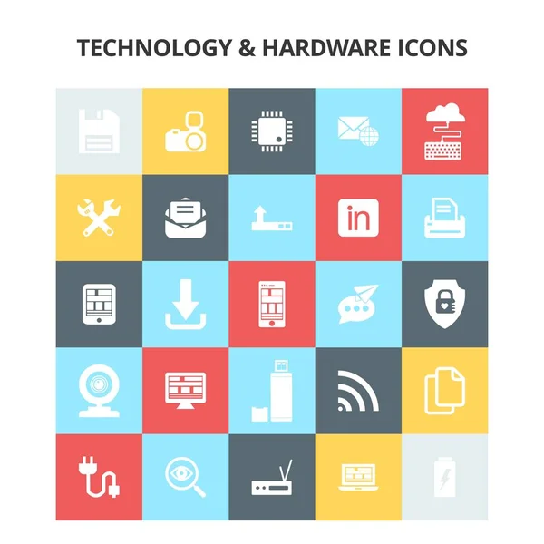 Iconos de tecnología y hardware — Archivo Imágenes Vectoriales