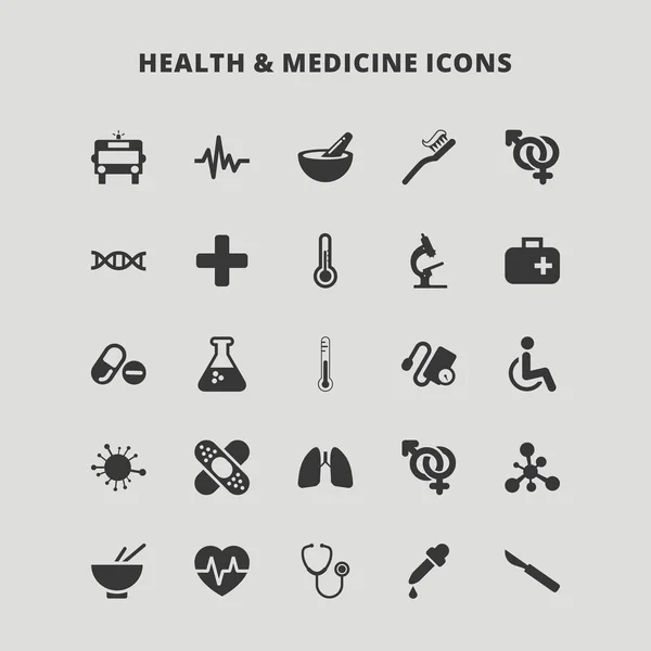 Ícones de saúde e medicina — Vetor de Stock