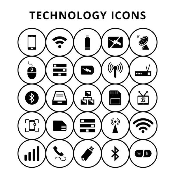 Conjunto de icono de tecnología — Archivo Imágenes Vectoriales