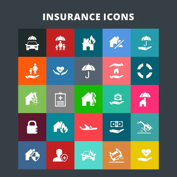 Conjunto de iconos de seguros — Vector de stock