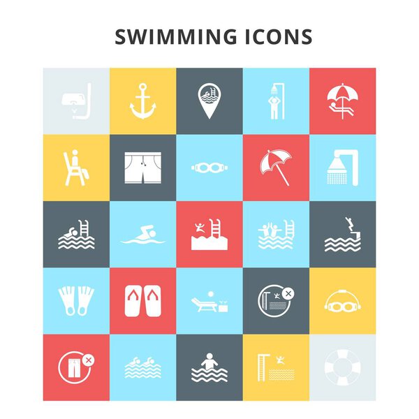 набор плавательных икон
