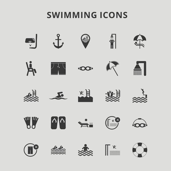 набор плавательных икон
