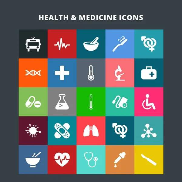 Health and Medicine Icons — Stock Vector
