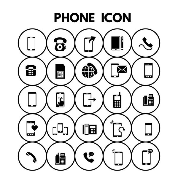 set of phone icons