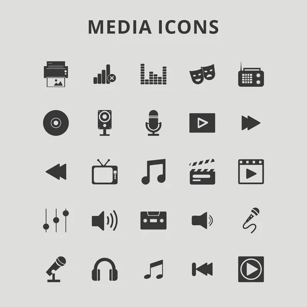 Set of media icons — Stock Vector