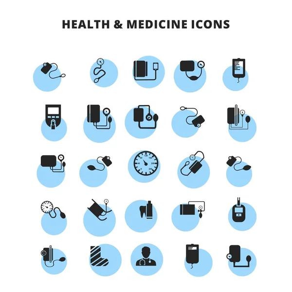 Ensemble d'icônes de santé et de médecine — Image vectorielle