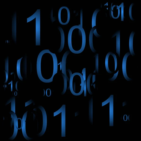 Code binaire avec chiffres bleus — Image vectorielle