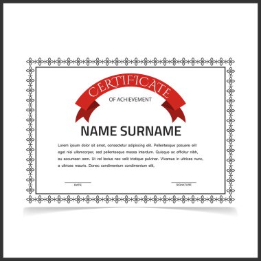 gri tasarım kenarlıklı sertifika şablonu