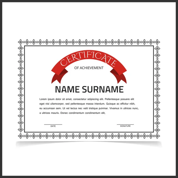 Certificate template with grey design borders — Stock Vector