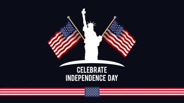 День незалежності привітання — стокове відео