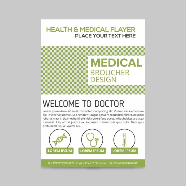 Plantilla de diseño folleto médico — Vector de stock