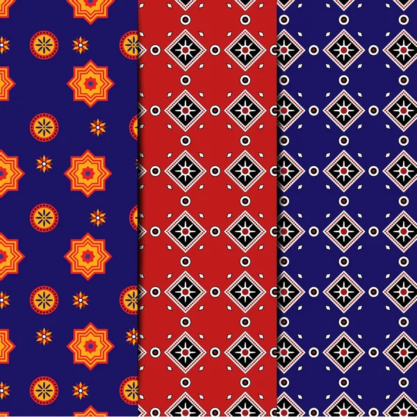 Colección de patrones Sindhi Ajrak — Vector de stock