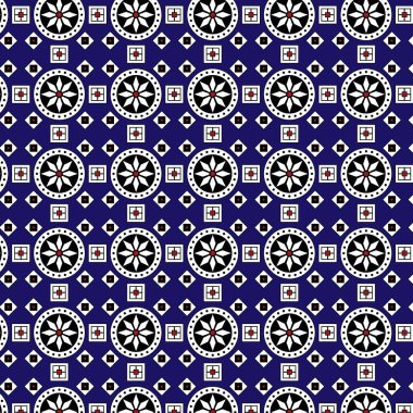 Mavi sindi Ajrak desen 