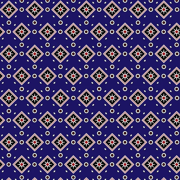 Blauwe Sindhi Ajrak patroon — Stockvector