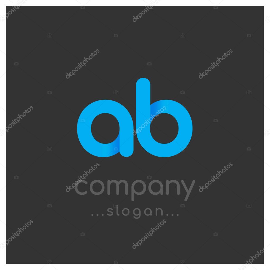 Ab Letter Logo, alphabet logo design, vector illustration