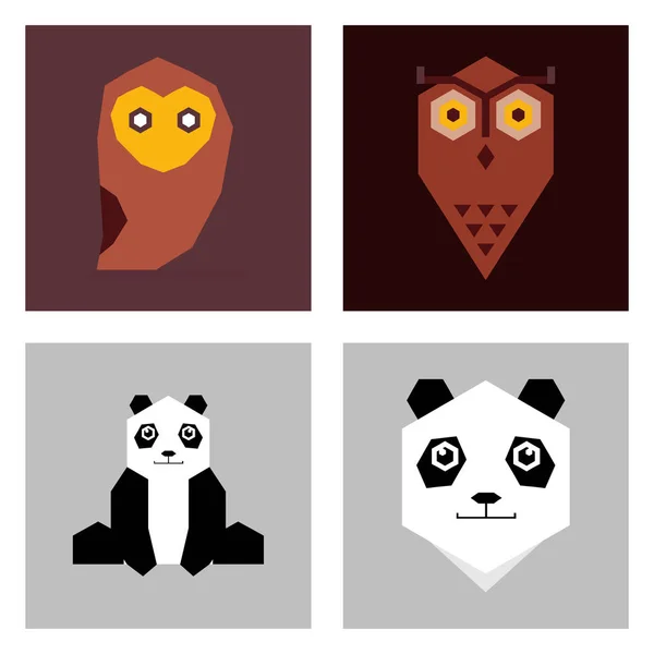 Logo animal.Hibou — Image vectorielle