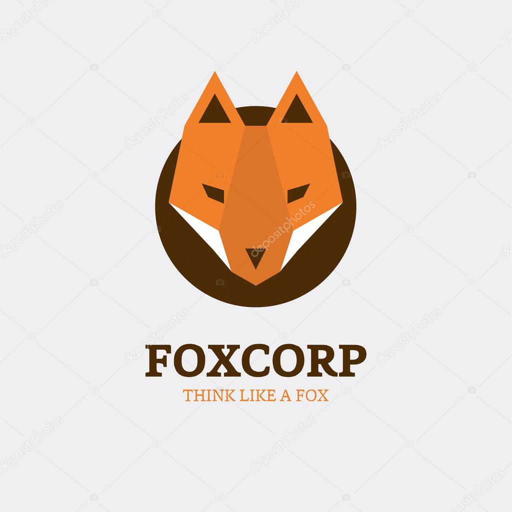 minimalistic red Polygonic fox