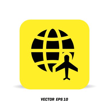Küre ve uçak simgesi