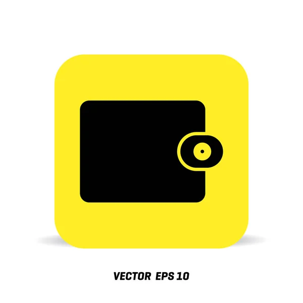 Monedero icono plano — Vector de stock