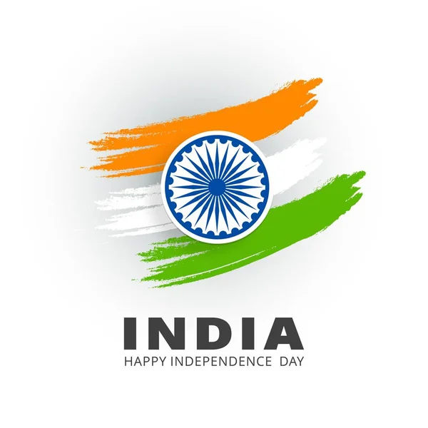 Indiska tricolor flagga med hjul — Stock vektor