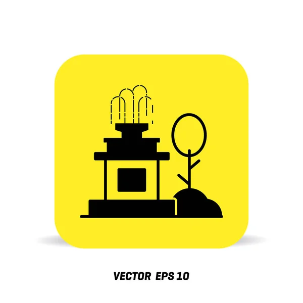 Város szökőkút ikon — Stock Vector
