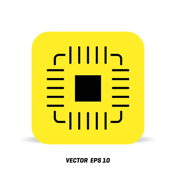 Gelbes CPU-Symbol — Stockvektor