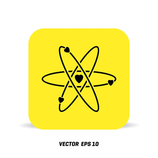 Icono de la molécula del corazón — Vector de stock