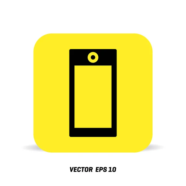Icono del teléfono inteligente amarillo — Vector de stock