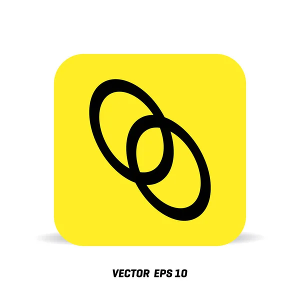 Ovalados icono plano — Vector de stock
