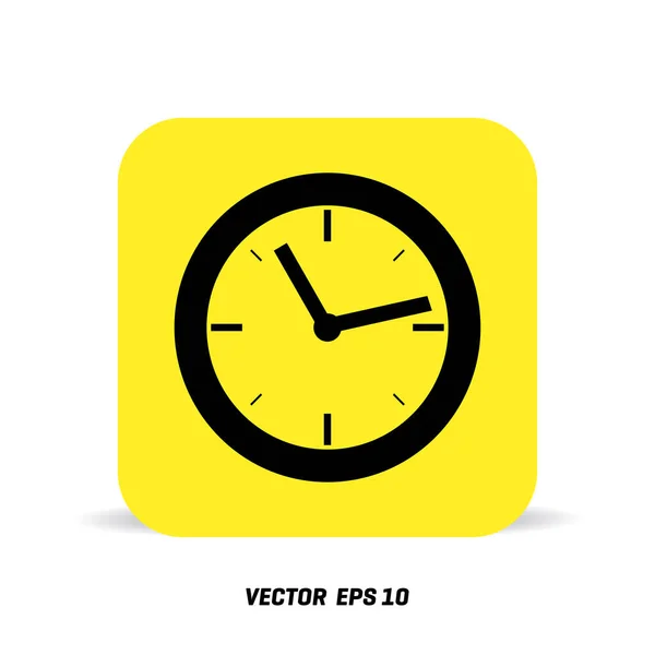 Symbol der Uhr auf gelb — Stockvektor