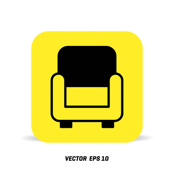 Sofá icono en amarillo — Vector de stock