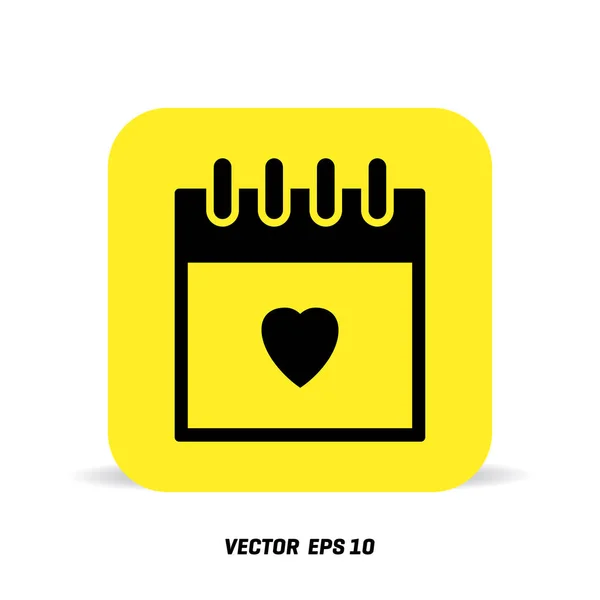 Kalendář s ikony srdce — Stockový vektor