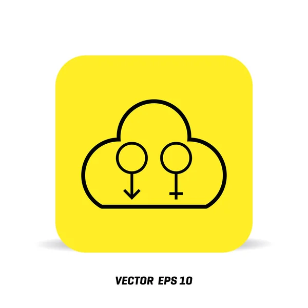 Gelbe Wolkensymbole mit bigender Symbolen — Stockvektor