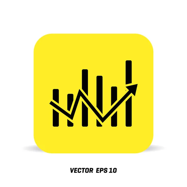 Negocio creciente icono gráfico — Vector de stock