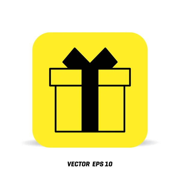 Geschenkbox-Symbol auf gelb — Stockvektor