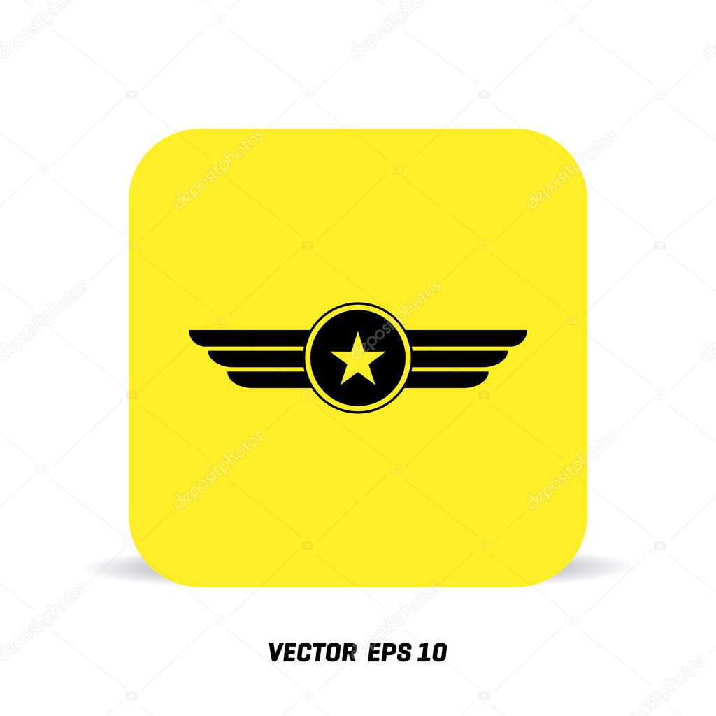 Army Badge Icon on yellow background