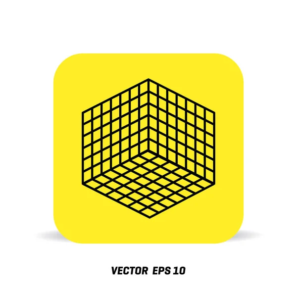 3D-Box-Symbol auf gelb — Stockvektor