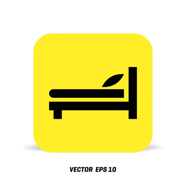 Cama icono plano — Vector de stock