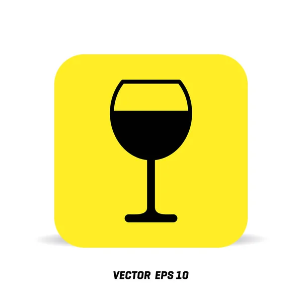 Icono plano de copa de vino — Vector de stock