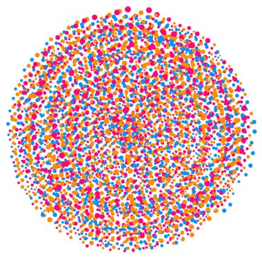  renkli daire noktalı deseni 