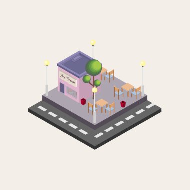 İzometrik dondurma bina