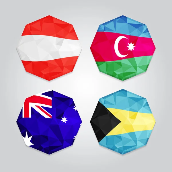 Nuevas banderas poligonales — Vector de stock