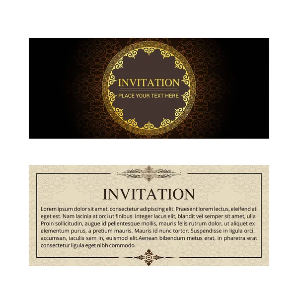 Tarjetas de invitación Vintage — Vector de stock